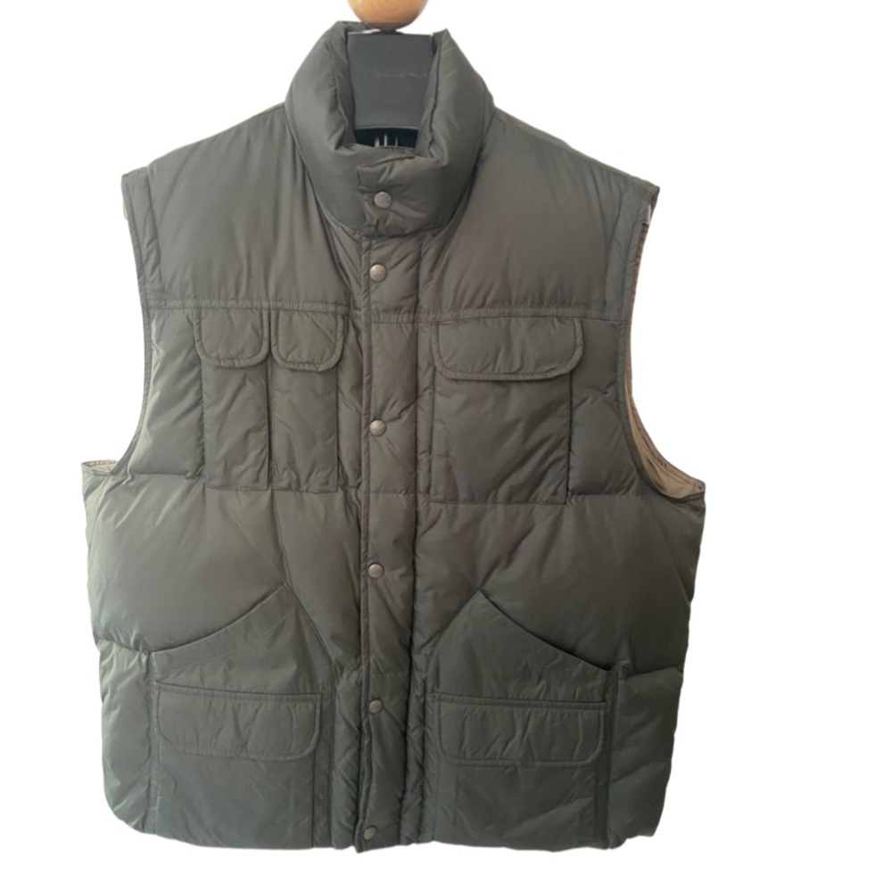 Levi’s Vintage Puffer Vest Mens XXL Army Green Duck Down,Nylon,Polyester Snaps